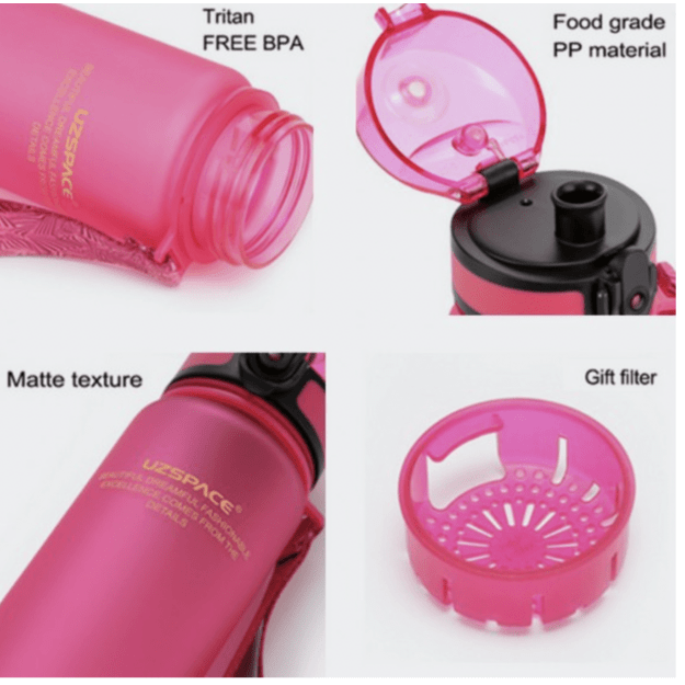 Gertuvė UZSPACE TRITAN 500 ml, plastikas be BPA - 3026-PINK