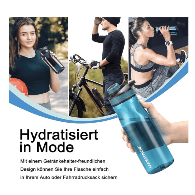 Gertuvė UZSPACE Storm Sport 800 ml, plastikas be BPA - Juoda