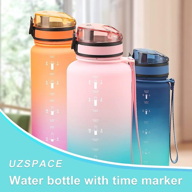 Gertuvė UZSPACE TRITAN 500 ml, plastikas be BPA - Oranžinė, violetinė